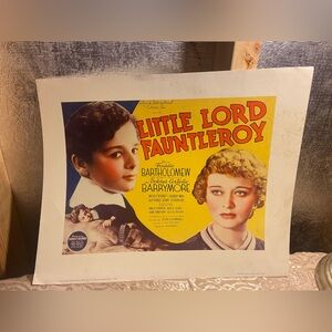 Vintage 1984 LITTLE LORD FAUNTLEROY Freddie Bartholomew - Movie Lobby Card